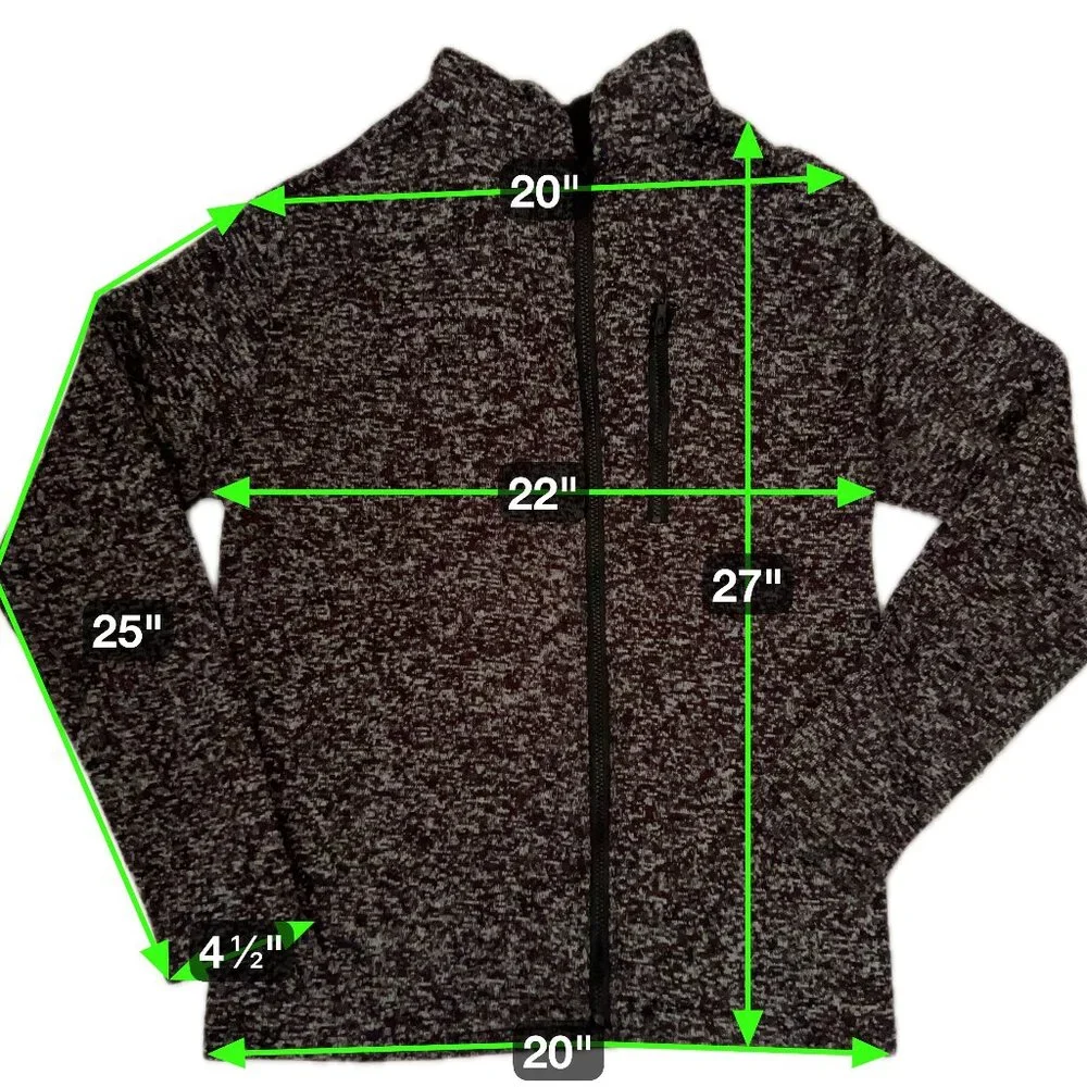 Craft + Flow Men's Full Zip Hoodie Large Black Gray Lightweight Athleisure